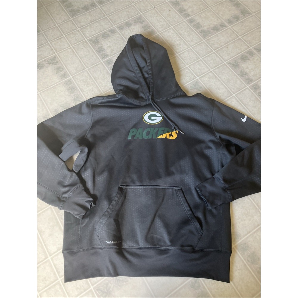 Nike Men's XL Green Bay Packers Therma-Fit NFL On-Field Pullover Hoodie Gray